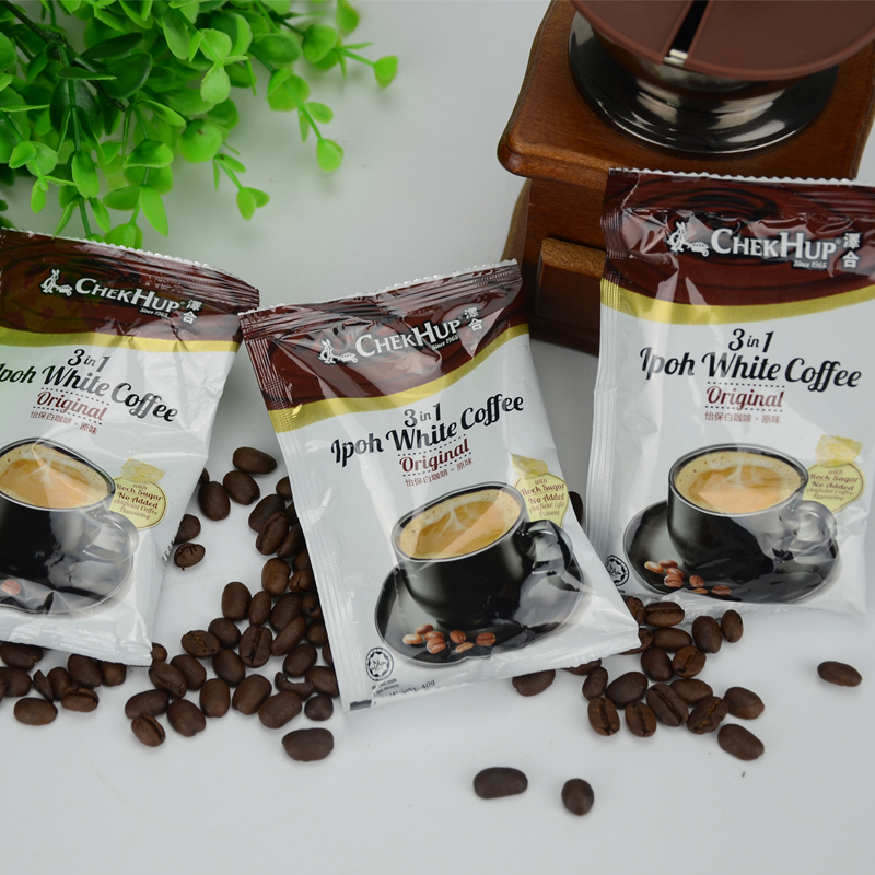马来西亚原装进口 泽合怡保三合一原味白咖啡 速溶咖啡粉480g(40g*12包)冲调饮品袋装