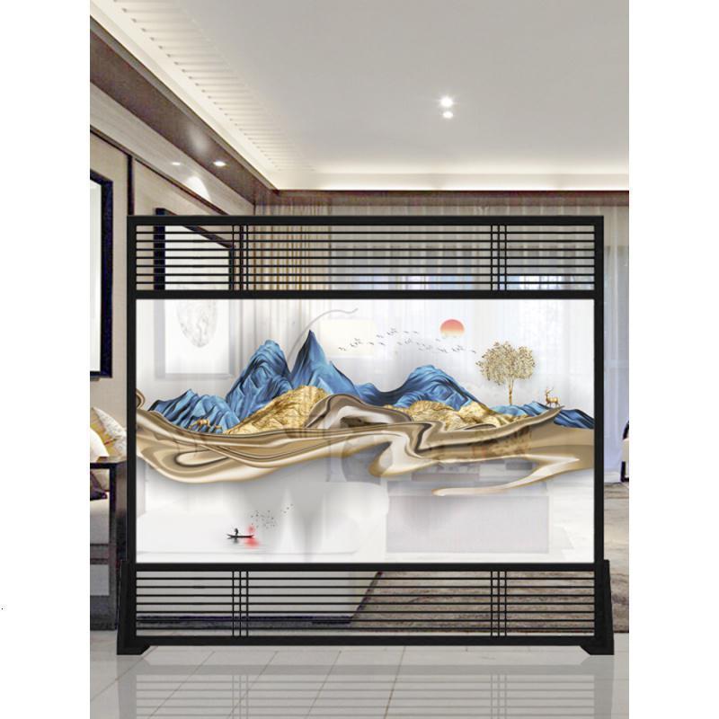 BONJEAN新中式实木屏风隔断客厅装饰入户玄关酒店办公室镂空落地栅栏座屏