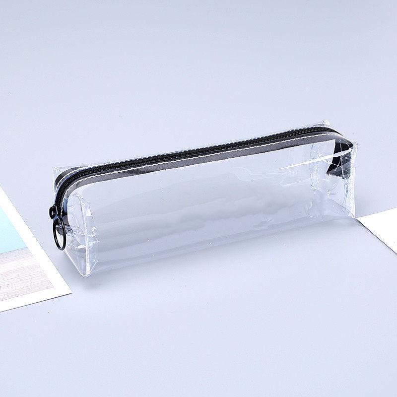 透明考试笔袋初中简约男女小学生创意铅笔盒韩国高中大容量化妆包韩版