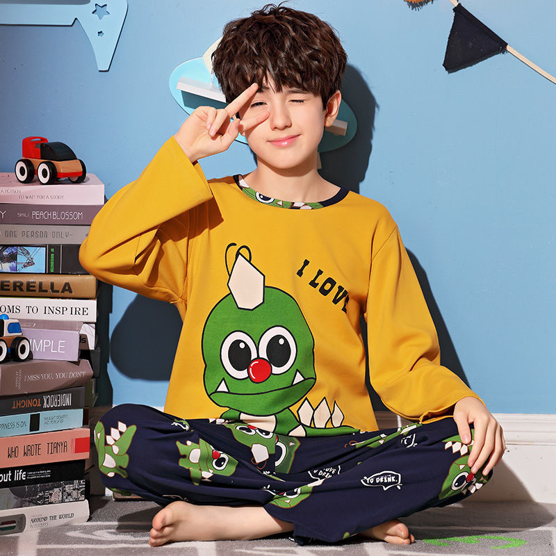 12岁中大童男孩青少年春秋长袖纯棉家居服套装0评价小俊服饰拼购店