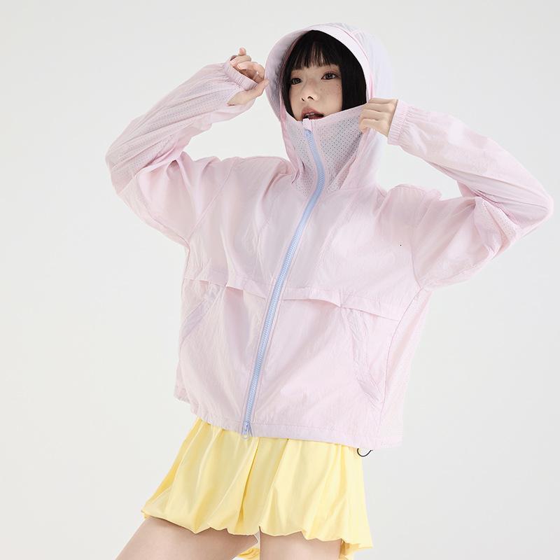 2026防晒衣女外穿夏季防紫外线UPF100防晒外套新款男女同款防晒服 女款短款-山茶粉 3XL（建议体重200-220斤）