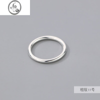 JiMi925银银素圈戒指女小众设计指环轻奢高级感2022年新款潮时尚个性 925银戒指细版11号