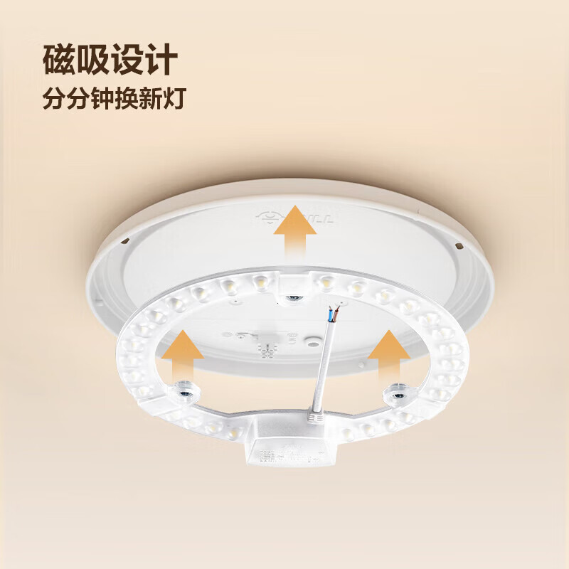 公牛(bull) MD-A048A-AS透镜模组圆形灯贴 6500K,48W (2只)