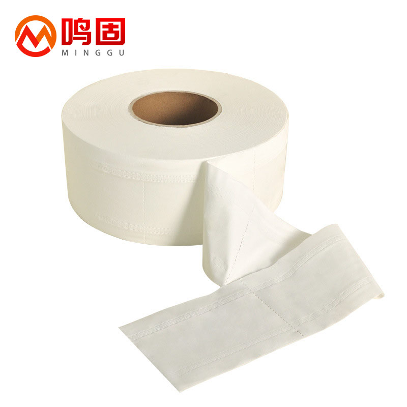 鸣固 ZJ7630商用大卷纸 商场写字楼酒店物业洗手间卫生纸大盘厕纸 700克12盘[4层 独立包装-超实惠]高清大图