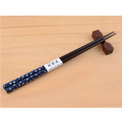 时尚情侣樱花筷子家用实木尖头防滑筷子滴塑立体图案健康环保餐具樱花