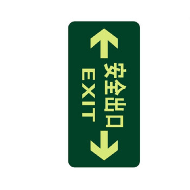 得丰标识贴 安全出口地贴夜光地贴荧光指示牌提示荧光通道牌 疏散方向 双向安全出口5个装
