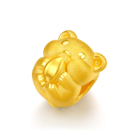 佐喜佑福 3D硬金999足金吃货鼠串珠手绳手链手串女金重约1.30g ZXSXSYFA101c