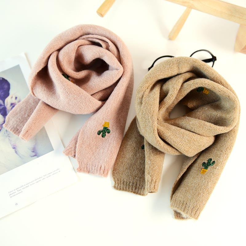 婴儿围巾冬季男童女宝宝保暖毛线围巾儿童纯色围脖潮甜美小清新配饰婴