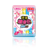 七度空间(SPACE 7)少女系列日用特薄糖果包卫生巾245mm*7片 1/2掌心包