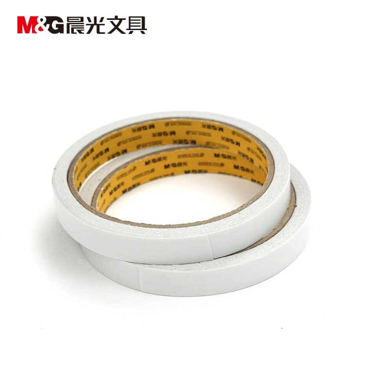 晨光文具AJD97349 棉纸双面胶 文具胶 强力胶12mm*10y 2个装