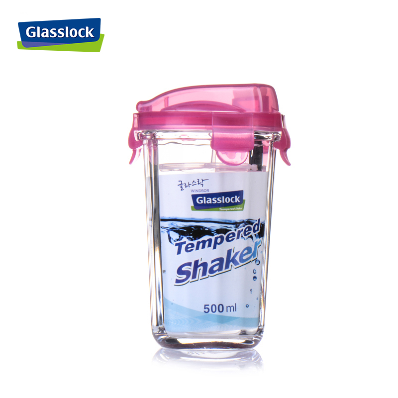 三光云彩(GLASSLOCK)韩国进口钢化耐热玻璃水杯茶杯车载水杯果汁杯牛奶杯RC105 红色 500ml玻璃水杯茶杯