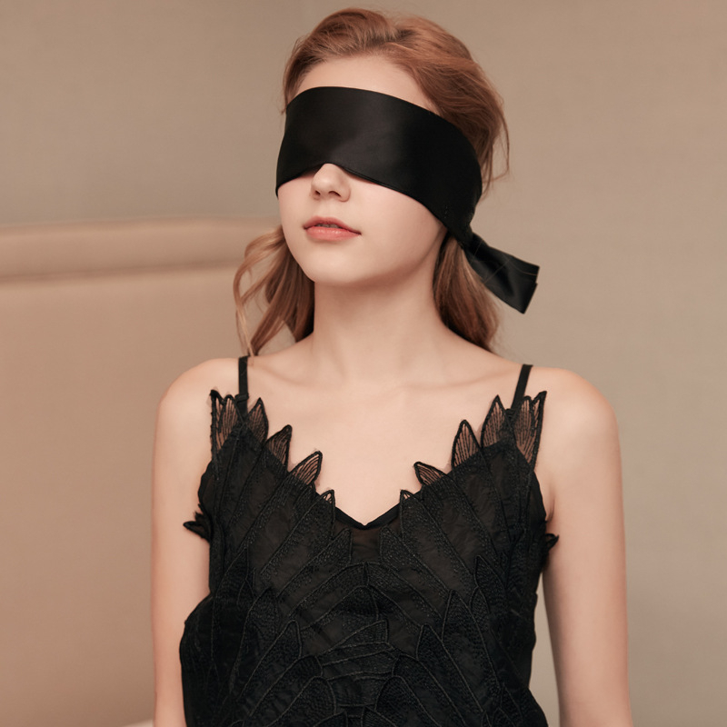 吉祥小炮情趣女用捆绑sm神秘性感丝滑双色蒙眼布遮光内衣配饰黑色均码