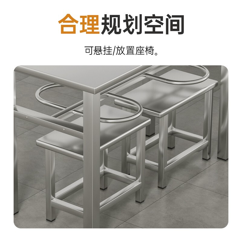 绵冠MIANGUAN学校食堂不锈钢304餐桌员工饭堂餐桌高清大图