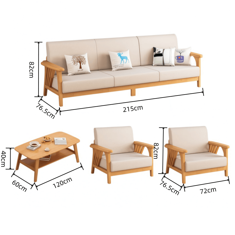 鑫木樽实木沙发1+1+3+茶几套高清大图