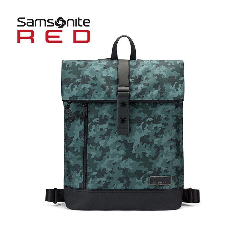 Samsonite/新秀丽男士时尚翻盖双肩背包涤纶潮人背包折叠电脑包运动休闲包男 96N