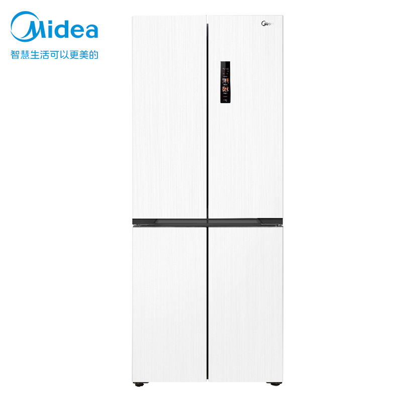 美的(Midea)60cm薄系列十字双开四开门多门超薄嵌入式风冷家用白色智能电冰箱一级双变频MR-457WUSPZE高清大图
