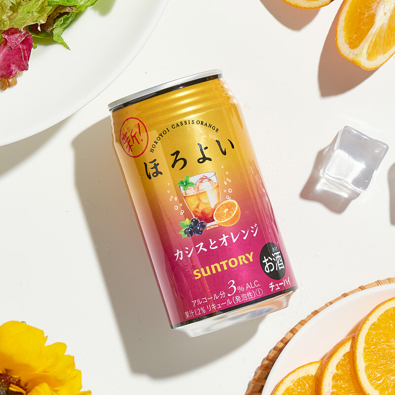 三得利 和乐怡(HOROYOI) 日本进口 预调酒 鸡尾酒 果酒 黑加仑橙子350ml*6罐