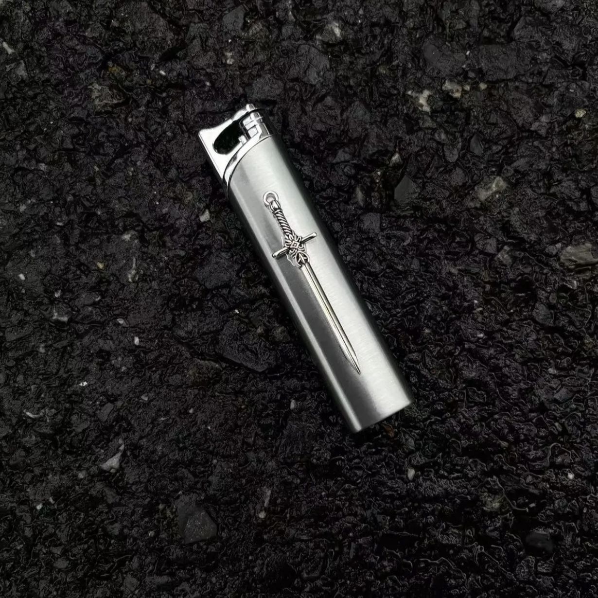 原创手作打火机防风充气高档高颜值耐用创意个性潮送男友女生in打 银色