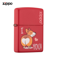 zippo芝宝打火机美国原装进口防风煤油打火机宠物狗柯基233-C-071042萌宠诱惑