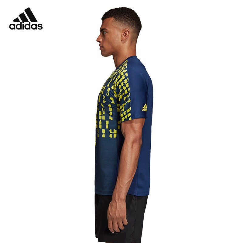 阿迪达斯 （adidas）2019新款宽松男女T恤运动休闲透气短袖 CW7063男款深蓝色 （S码-3XL码）