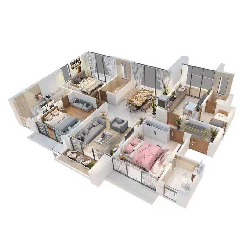 住宅装修设计家装室内房屋别墅全屋自建房装修效果图设计纯设计高清大图