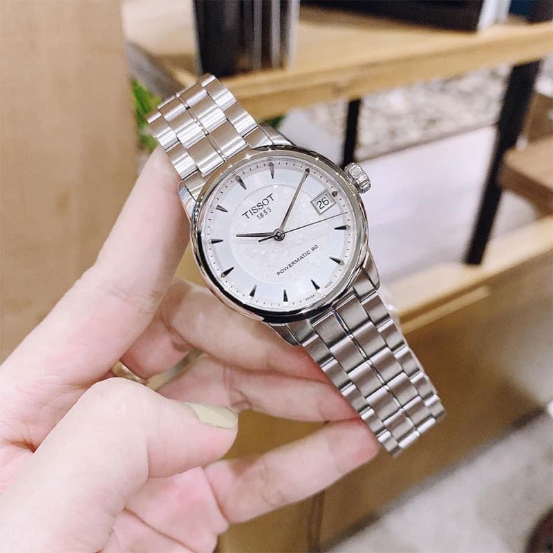 天梭(tissot) 瑞士手表 天梭女表 豪致系列luxury 钢带机械表女表t