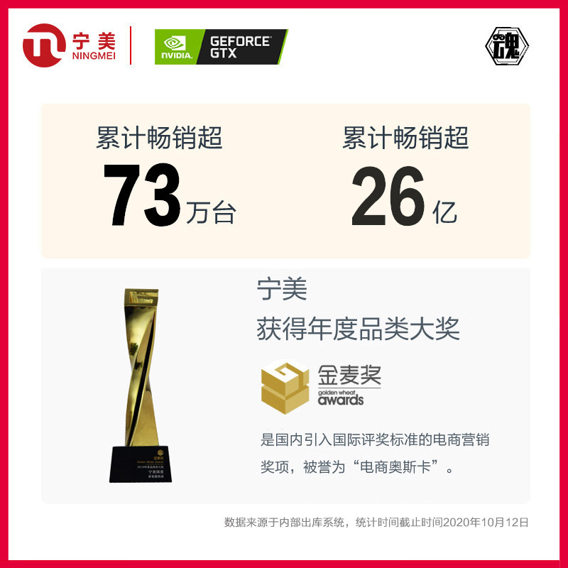 宁美国度电脑主机十代i5 10400F/GTX1660Ti台式电脑全套高配DIY整机网吧电竞吃鸡游戏型组装机