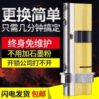 龙将锁芯全铜叶片双面C级锁芯防盗门锁芯超E级 防暴力防锡纸防卡片锁芯