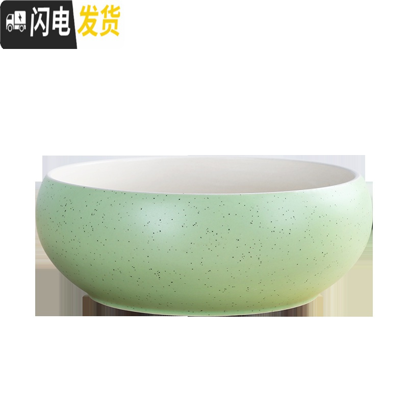 三维工匠多肉花盆陶瓷拼盘粗陶创意简约肉肉植物透气大号口径盆器 柠檬黄SY-401小 有孔花盆容器