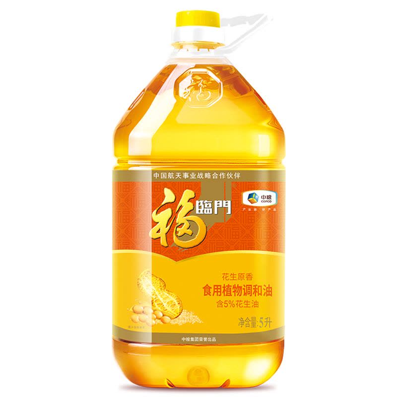 中粮福临门 食用油 粮油 花生原香食用调和油5L/桶 家庭实用装图片