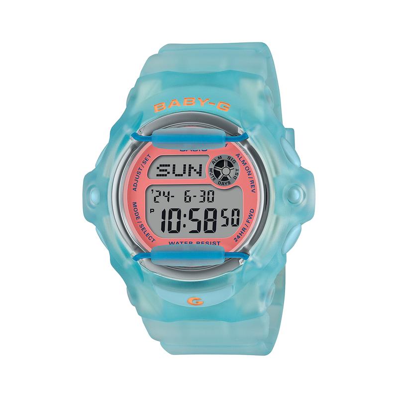 CASIO 卡西欧男士透明蓝色复古潮流腕表年代风格时尚手表高清大图