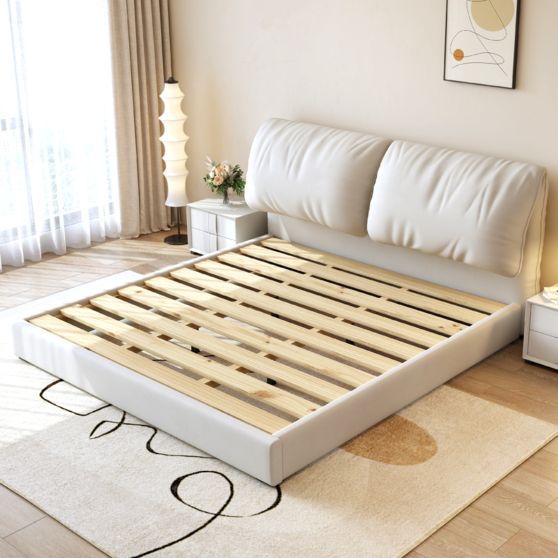 大象耳朵布床现代简约主卧室双人床软包科技布储物床轻奢大婚床高清大图