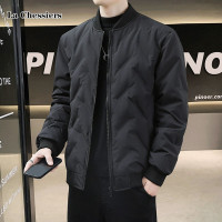 官方轻薄款冬季加厚保暖羽绒棉服男棒球领休闲棉衣外套冬装棉袄 XL 黑色