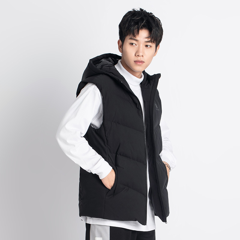 KELME/卡尔美羽绒马甲男运动休闲背心保暖2020新款连帽坎肩外套衣