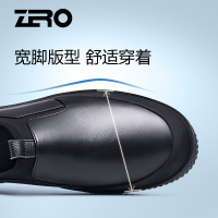 Zero零度休闲鞋男韩版春季新款新品真皮软面套脚休闲皮鞋圆头男鞋