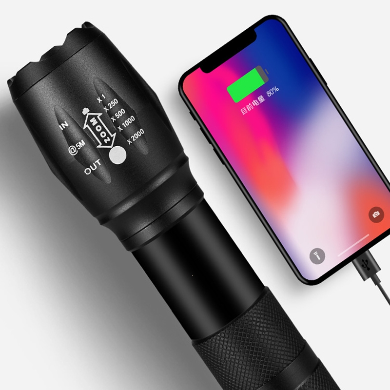 闪电客手电筒强光可充电远射户外家用小便携小型迷你儿童灯led