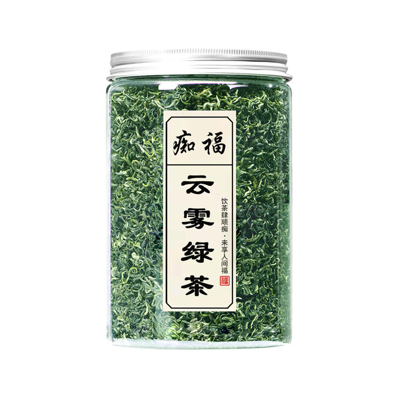 痴福高山云雾绿茶明前一级春茶新茶茶叶绿茶散装罐装1罐125克高清大图