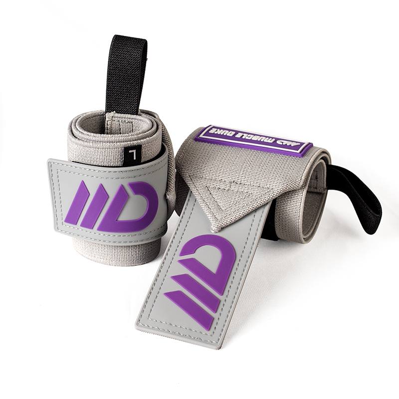 肌肉公爵4208/健身护腕卧推助力带 手腕固定防扭伤训练护具-巅峰款系列【硬核加压/2只装】 钛灰紫 均码/2只装