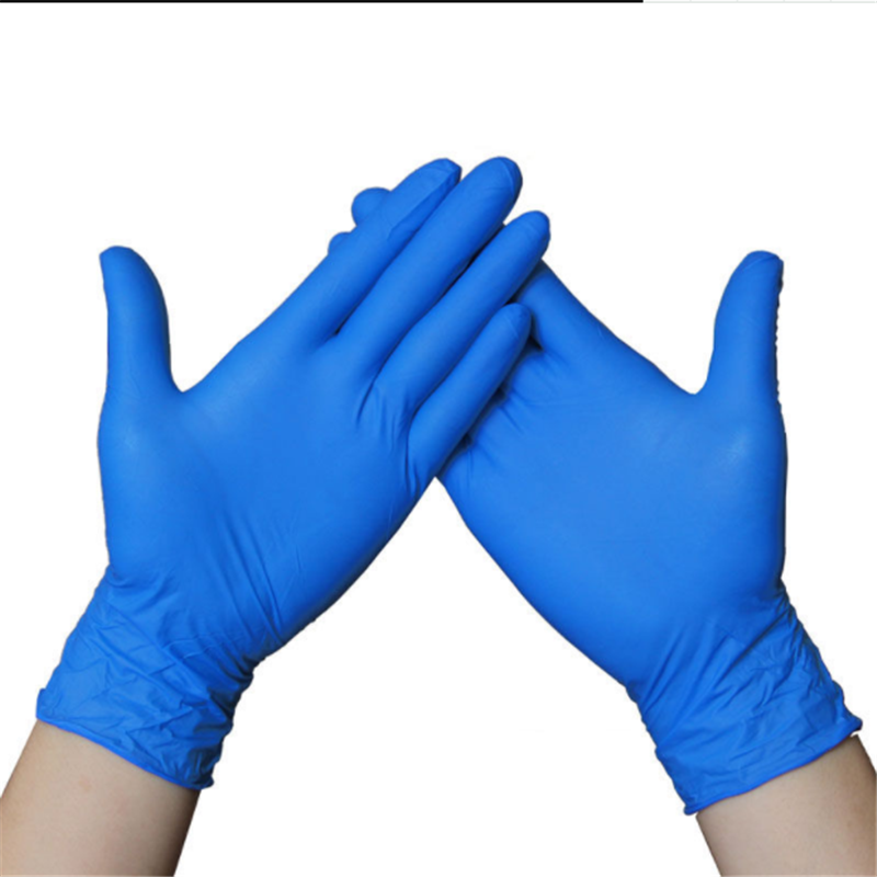 食品级一次性蓝色丁腈手套深蓝加厚耐用型9英寸100支盒克重48克只