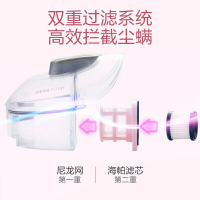 美的(Midea) 除螨仪B1 粉色手持有线 大吸力高频拍打 低噪热风除湿 紫外线床上家用吸尘器