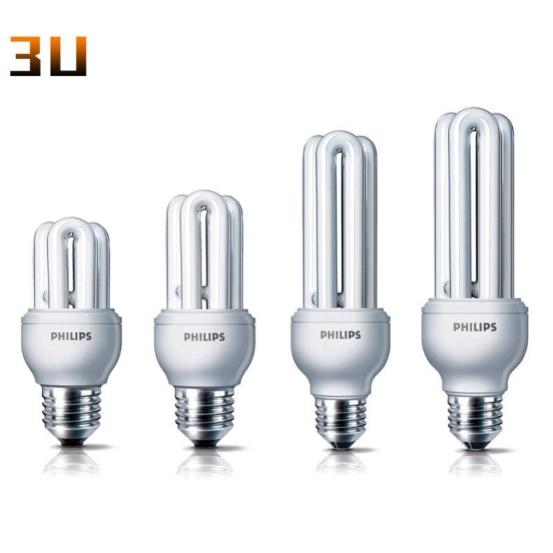 飞利浦标准2u型灯泡e27大螺口2u14w白光