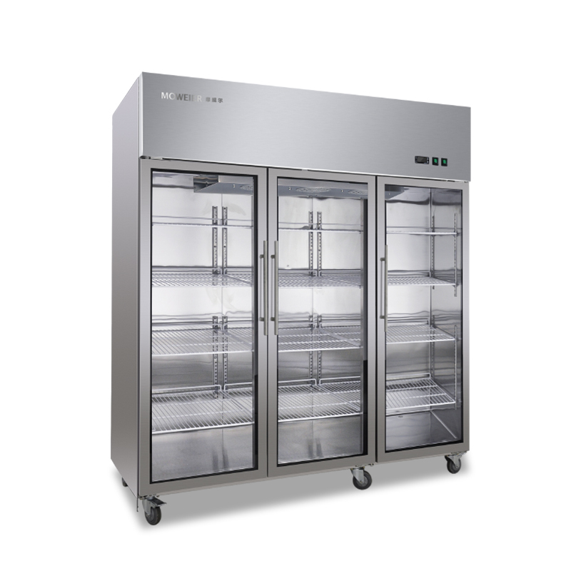 摩威尔CRT72-3G商用厨房风冷冰箱风冷冰柜立式玻璃大三门双温冷藏冷冻保鲜柜冷柜厨房冰柜高清大图