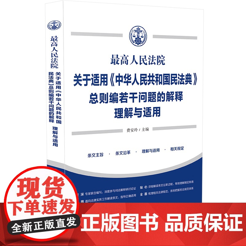 正版 最高人民法院关于适用中华人民共和国民法典总则编若干问题的解释理解与适用 费安玲 主编 中国法制出版社9787521高清大图