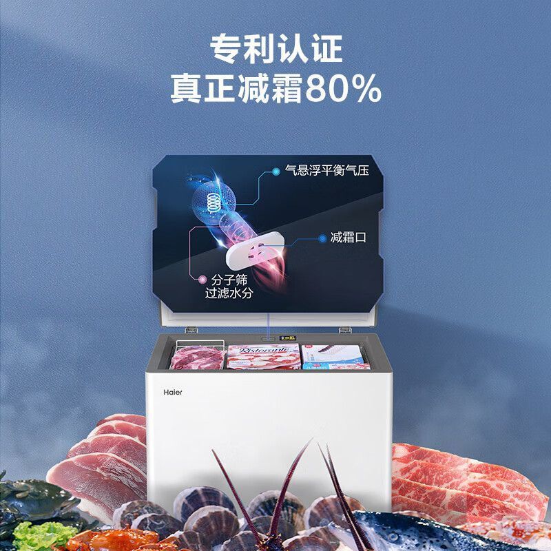 海尔(Haier)200LBC/BD-200GHW9D 单温冰柜小型家用小冰柜商用减霜一级能效冷藏冷冻转换深冷冷柜小冰箱高清大图