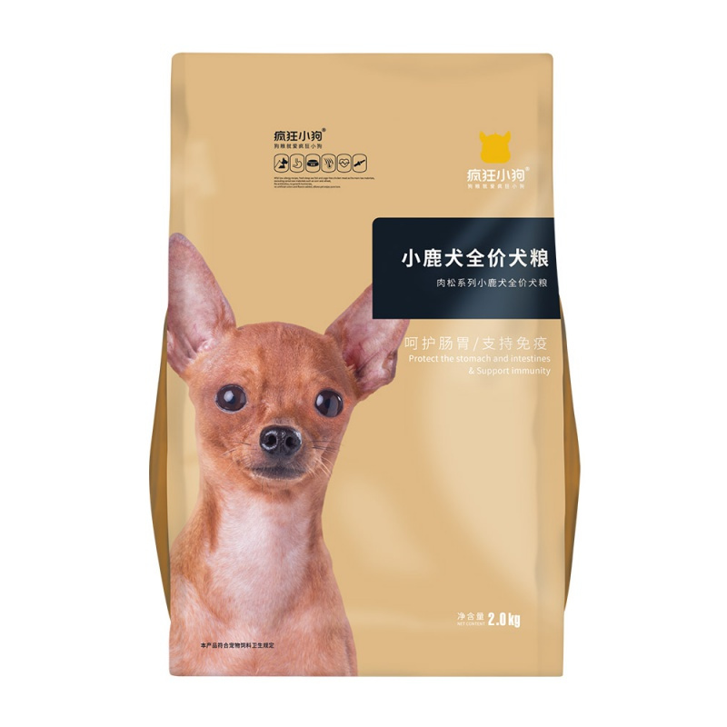 疯狂的小狗狗粮小鹿犬专用肉松粮幼犬成犬小型犬通用狗粮5包10kg