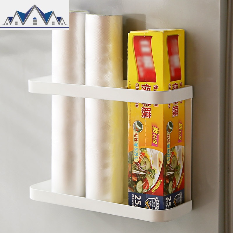 保鲜膜收纳架厨房磁吸免打孔冰箱壁挂调味瓶卧室多功能衣服挂钩_79高清大图