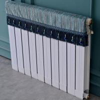 欧式暖气片罩老式暖气装饰罩子布艺遮挡帘创意家用防尘罩卧室 麻条蓝色暖气片罩 长100cm*厚度10cm*高度（含_165