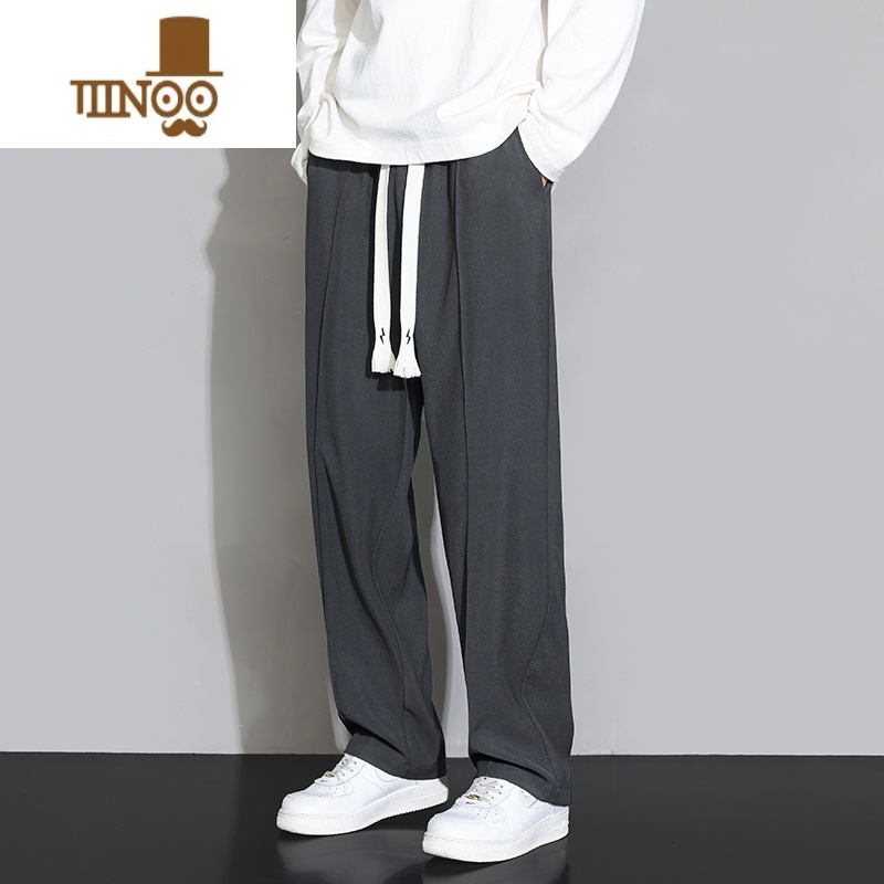 YANXU裤子男士宽松直筒阔腿卫裤男款潮牌装运动百搭休闲长裤高清大图