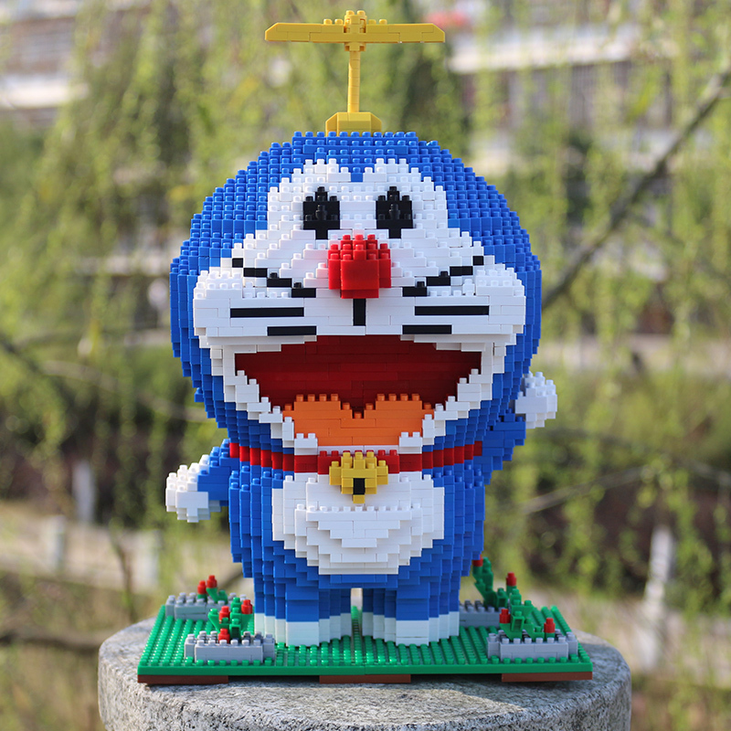 兼容乐高微型钻石小颗粒拼装积木女孩男成人玩具机器猫 花色报价_参数