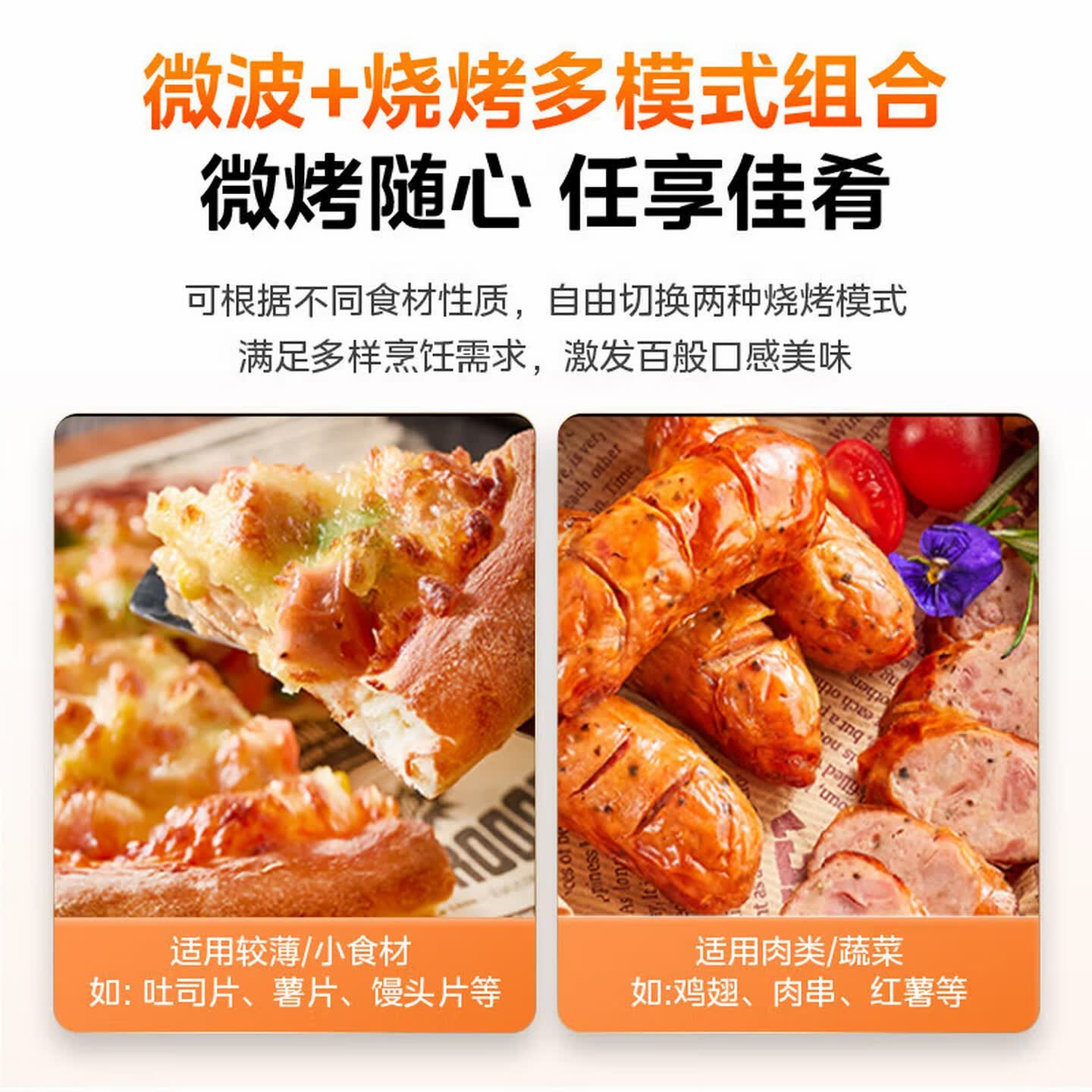 苏泊尔 (SUPOR)变频微波炉烤箱一体机 家用23升平板加热一级能效智能杀菌解冻光波烧烤彩屏23升SW23B1高清大图